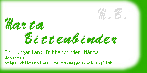 marta bittenbinder business card